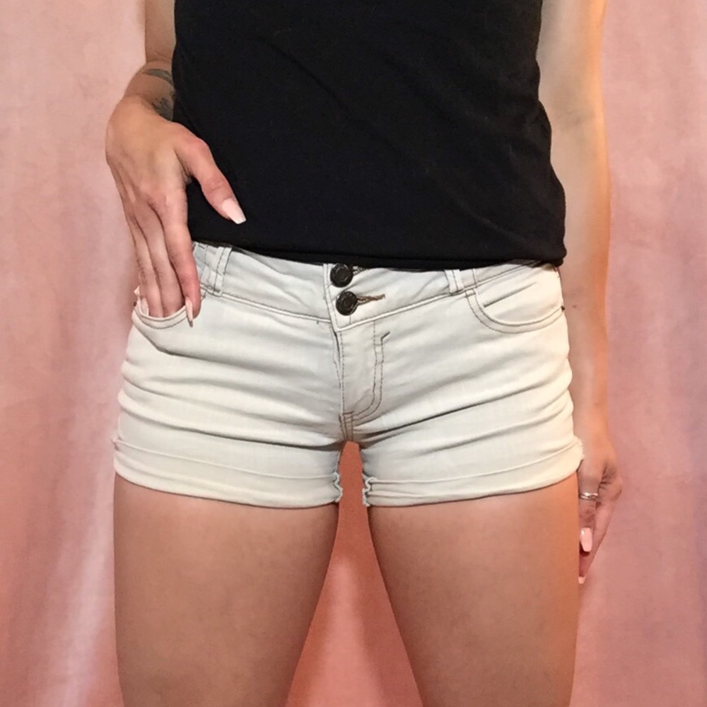 Khaki jean shorts